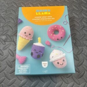 Mondo Llama Crochet Craft Kit 4ct Food Characters Beginner Friendly Complete Set